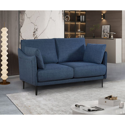 2 Seater Sofa For Primary Living Space , Bed Room, Office, 2  Pillows,Metel Legs