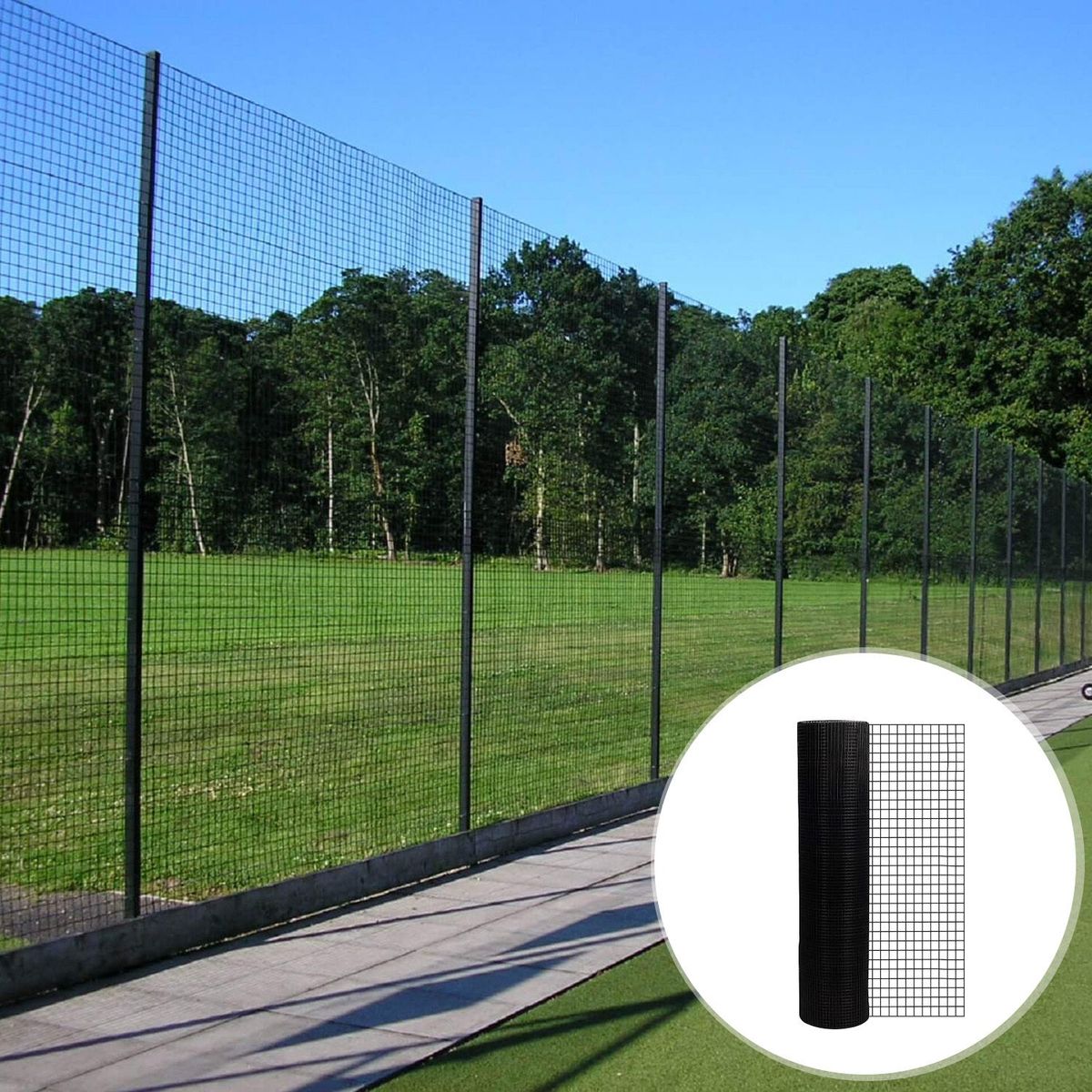 36 inchx50 ft Black Vinyl Coated Hardware Cloth 19 Gauge 1/4 inch Black PVC Hardware Cloth, Black Welded Wire Fence Supports Poultry-Netting Cage-Home Improvement and Chicken Coop - Streamdale Furniture
