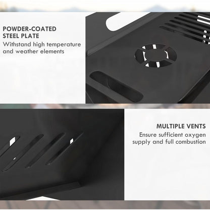 3-In-1 Portable Fire Pit, Stove, Coffee Table, Wood Burning Firepit with Carrying Bag and Quick Assembly for Camping, Bonfire, Picnic, Backyard, Patio, Black