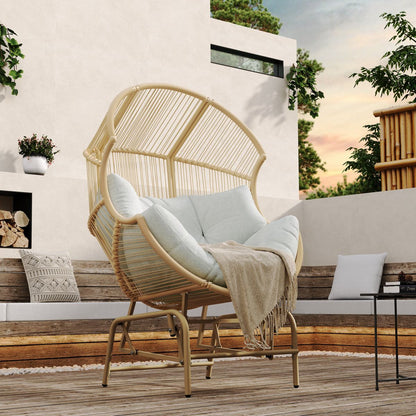 Palos Outdoor Wicker Glider Chair - Light Brown