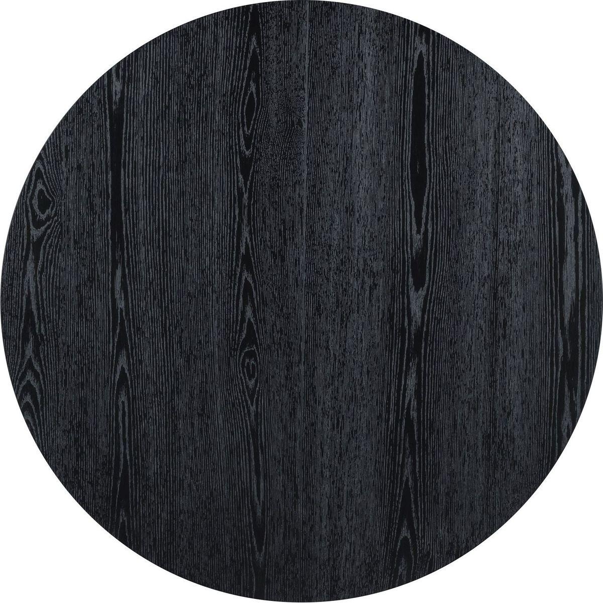 Retro 5-piece Dining Set Extendable Round Table and 4 Chairs for Kitchen Dining Room (BLACK OAK)