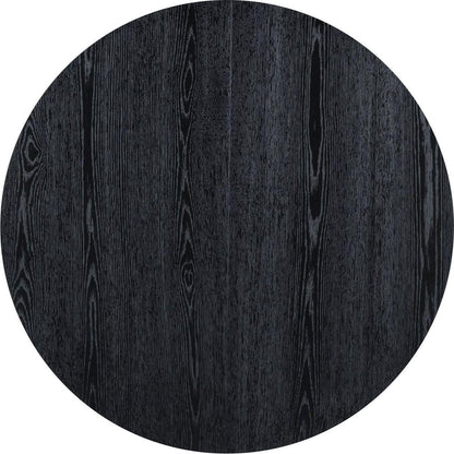 Retro 5-piece Dining Set Extendable Round Table and 4 Chairs for Kitchen Dining Room (BLACK OAK)