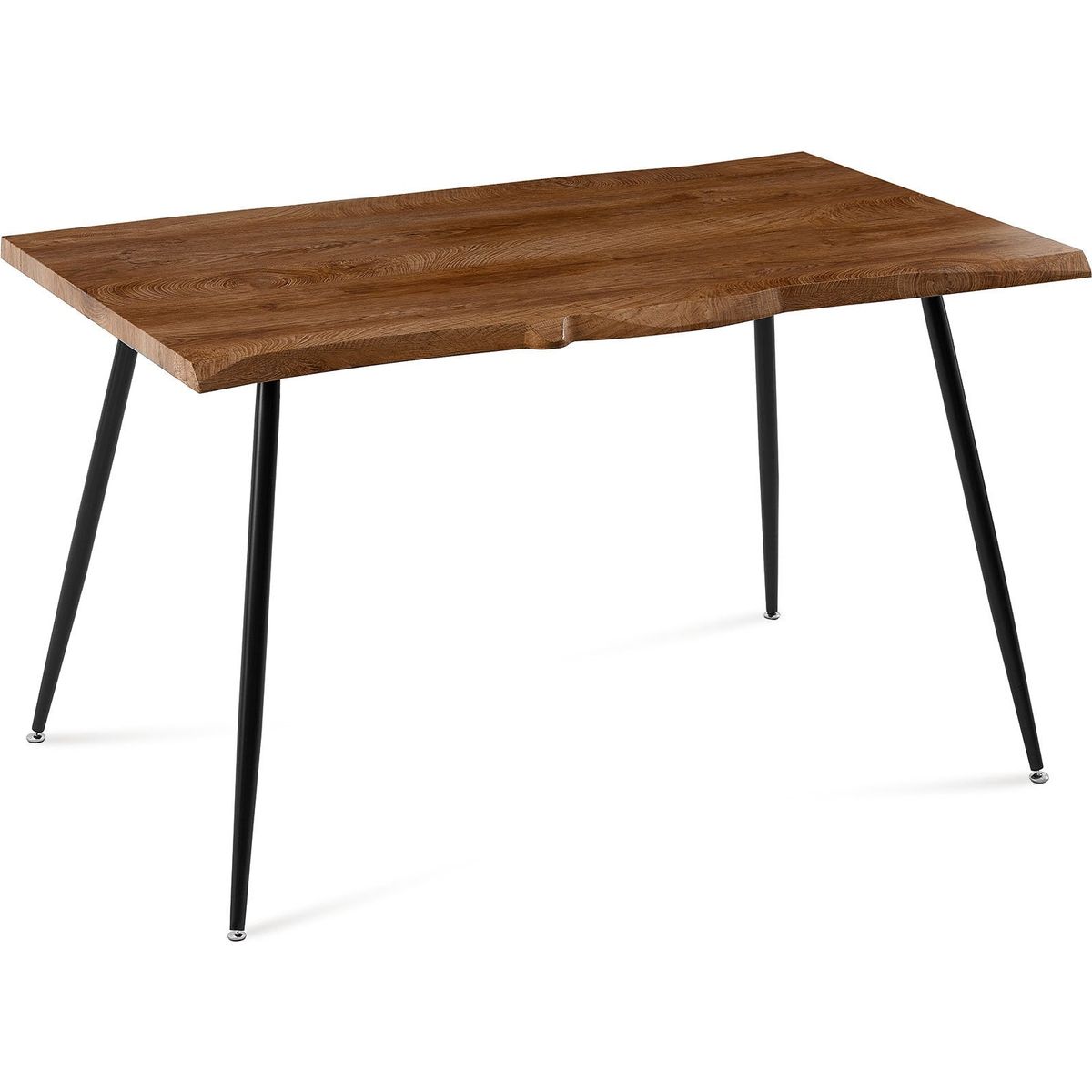 S Shape Irregular MDF Dining Table Metal Legs Wood Design Table Top
