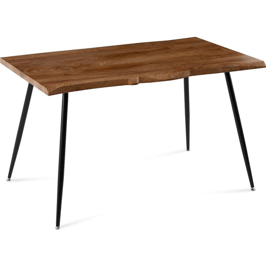 S Shape Irregular MDF Dining Table Metal Legs Wood Design Table Top