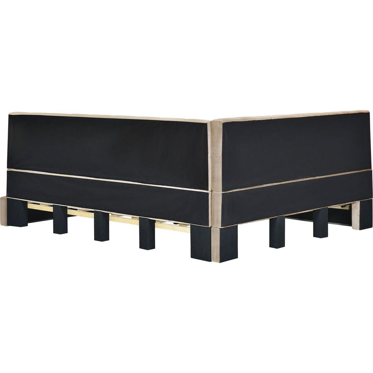 Full Size Upholstered Daybed/Sofa Bed Frame-Beige, Velvet