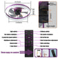 Ceiling Fans with Lights Dimmable LED Embedded installation of thin modern ceiling fans(Purple)