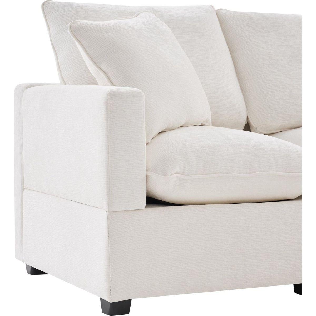 110x84" Modern U Shape Modular Sofa, 7 Seat Chenille Sectional Couch Set with 2 Pillows Included, Freely Combinable Indoor Funiture for Living Room, Apartment, Office, 2 Colors