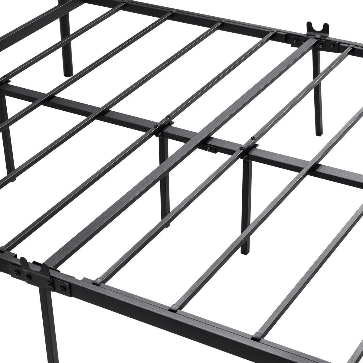Metal Platform Bed Frame with Headboard No Box Spring Needed Twin BLACK