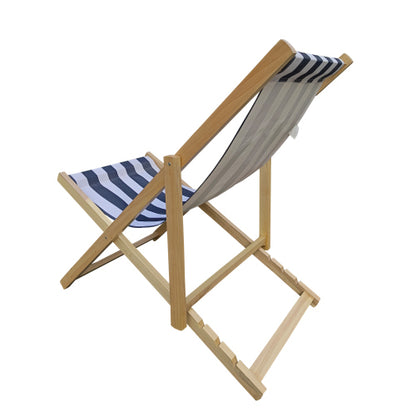 populus wood sling chair blue Stripe Broad blue Stripe (color: Dark blue) folding chaise lounge chair