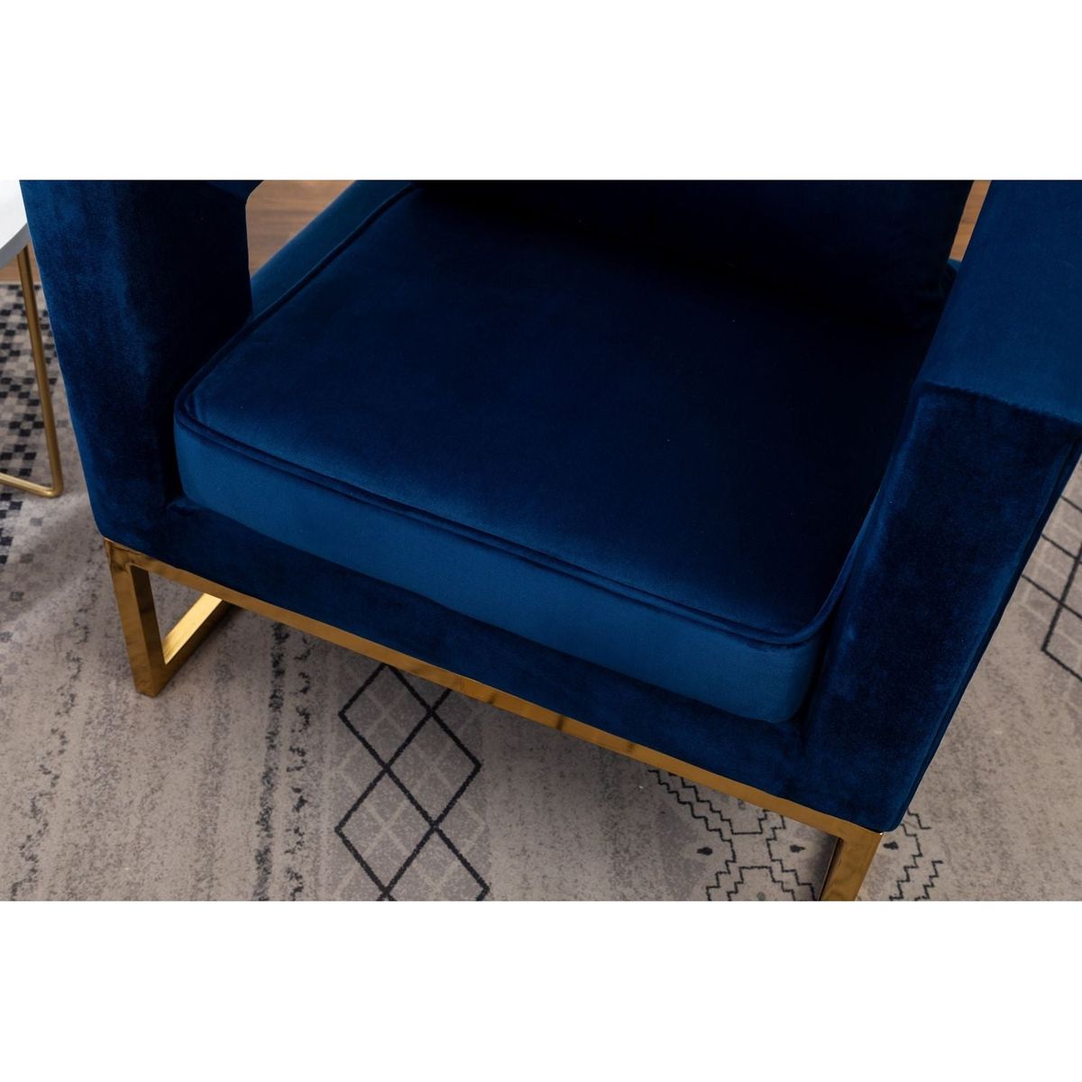 Lenola Contemporary Upholstered Accent Arm Chair, Blue