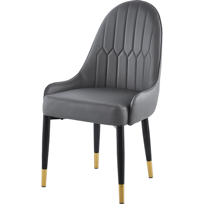 Modern Leather Dining Chair Set of 2, Upholstered Accent Dining Chair, Legs with Black Plastic Tube Plug