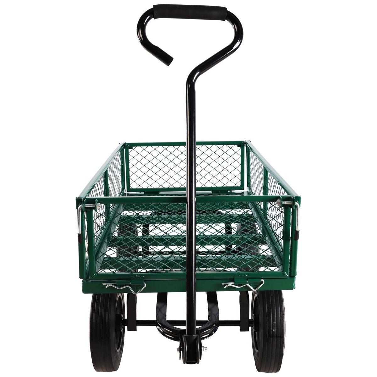 (Green solid wheels wagon cart) Solid wheels Tools cart Wagon Cart Garden cart trucks make it easier to transport firewood