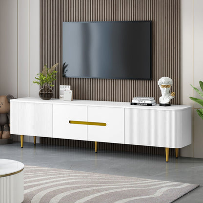 U-Can 78.7''Minimalist TV Stand for TVs up to 85 Inches, Modern Entertainment Center Media Console with 4 Spacious Cabinets for Living room(OLD SKU: SJ000125AAK)