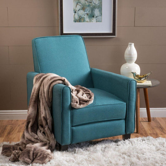 Teal Linen Push Back Chair for Elegant Home Decor