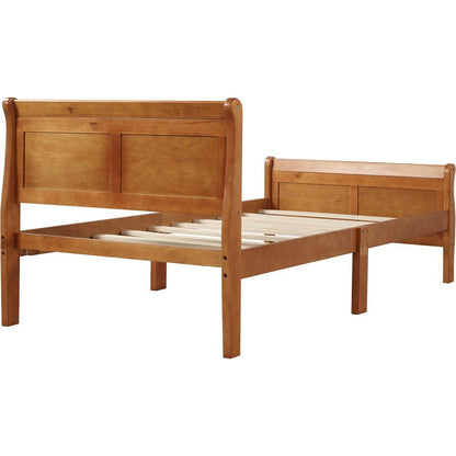 Wood Platform Bed Twin Bed Frame Mattress Foundation Sleigh Bed with Headboard/Footboard/Wood Slat Support