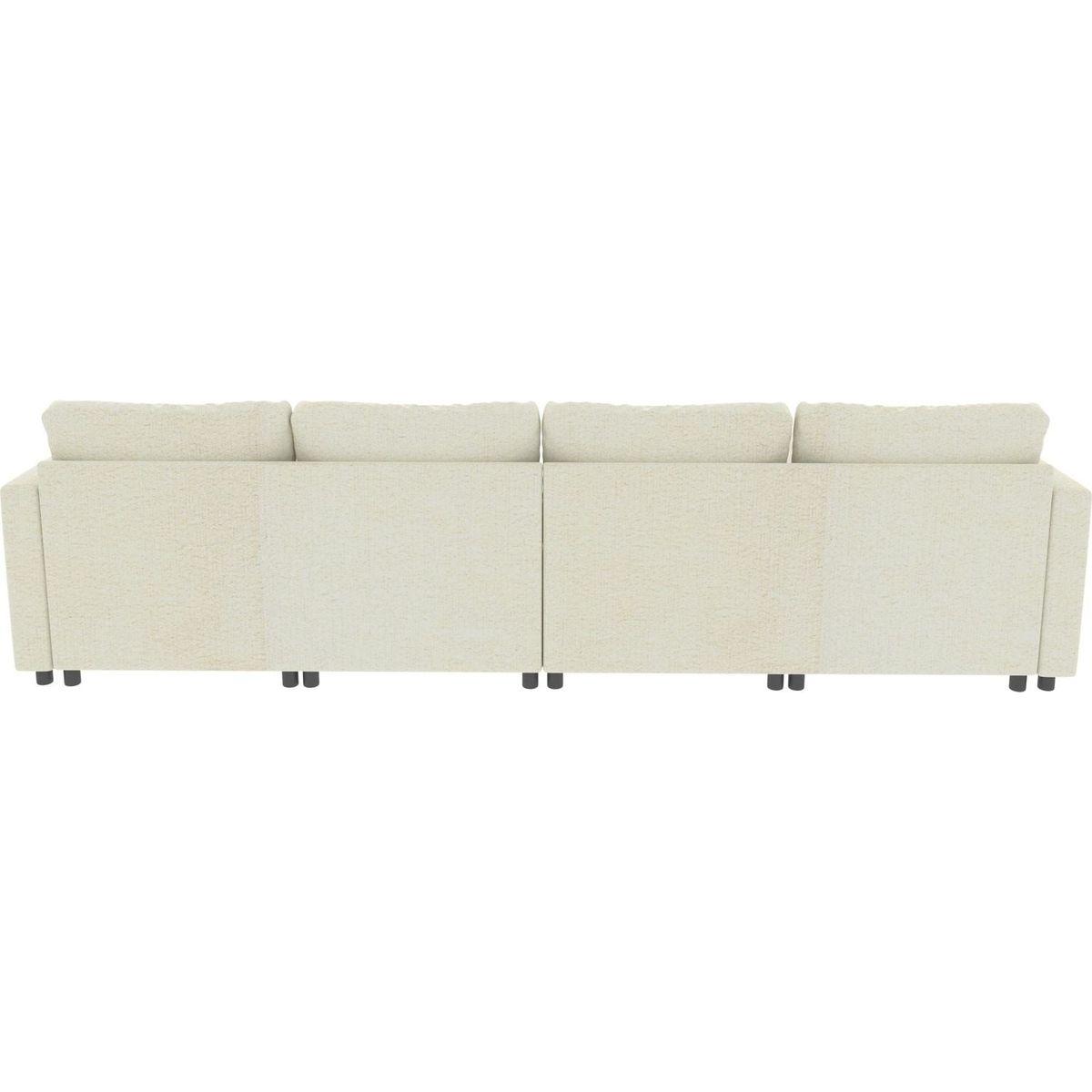 Modern Large Sectional Sofa, U-Shape Modular Sectional Couch with Storage Function,123" Sofa Bed with Ottoman,6 Seat Sectionals Chaise for Living Room,Chenille