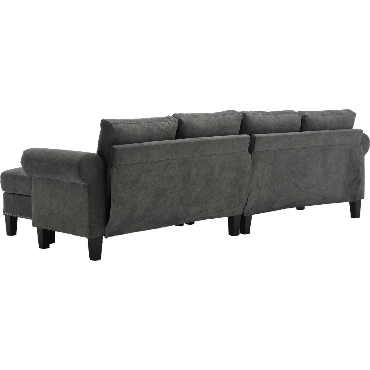 Convertible Sectional Sofa with Storage,L-shaped sofa,Four-seater sofa,Modern Linen Fabric Sectional Couches for Living Room,Gray