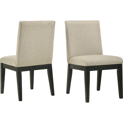 Roundhill Furniture Rocco Contemporary Solid Wood Dining Chairs, Set of 2, Beige