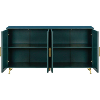 Wood TV Stand with Storage Cabinet & Adjustable Shelves, Media TV Console for Living Room Bedroom(GREEN)