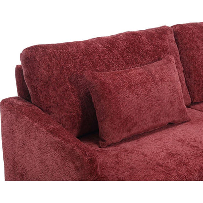 Modern chenille Fabric Loveseat, 2-Seat Upholstered Loveseat Sofa Modern Couch