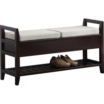 Vannes Espresso Storage Shoe Bench