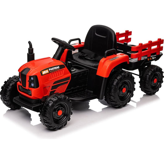 Ride on Tractor with Trailer,24V 400W Powered Electric Tractor Toy w/Remote Control,electric car for kids,Three speed adjustable,Power display, USB,MP3, Bluetooth,LED light,Two-point safety belt.