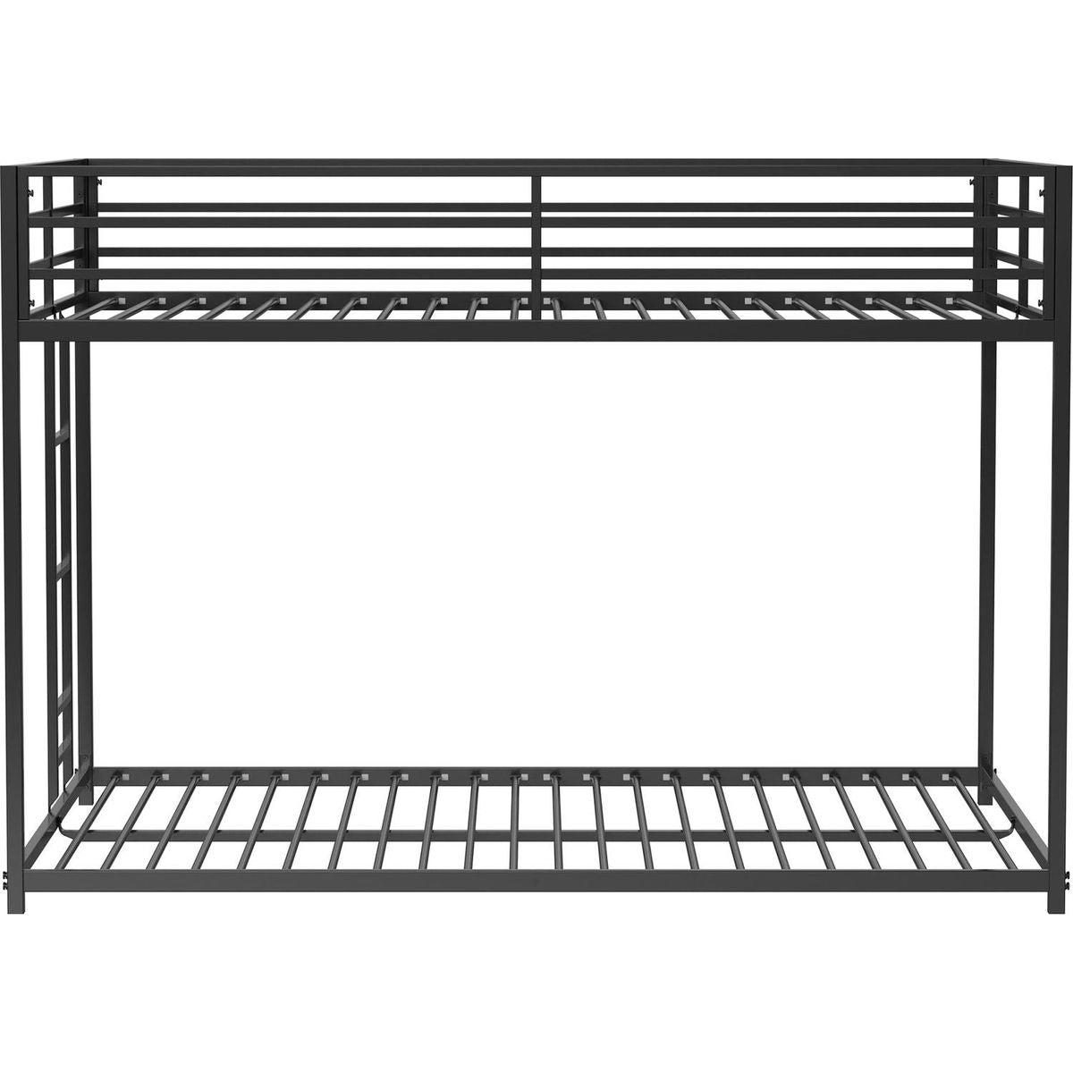 Adam Sturdy Full over Full Metal Bunk Black for Kids and Adult, Low Profile and Easy Climbing with Stable Ladder