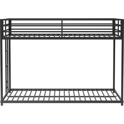 Adam Sturdy Full over Full Metal Bunk Black for Kids and Adult, Low Profile and Easy Climbing with Stable Ladder