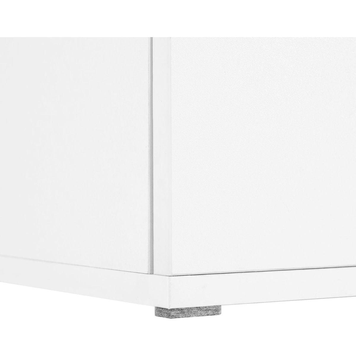 Modern APP Controlled LED TV Stand for TVs Up to 105", Faux Marble Tabletop Media Console with Tempered Glass Doors, Entertainment Center with 2 Drawers & Cabinets for Living Room, White