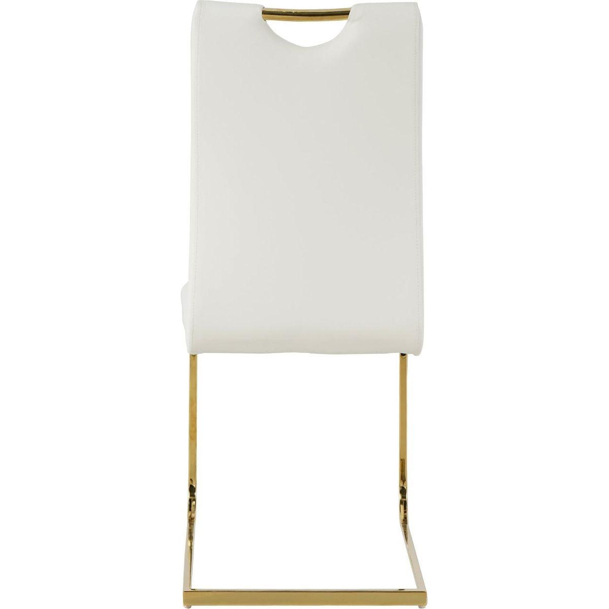 Modern Dining Chairs with Faux Leather Padded Seat Dining Living Room Chairs Upholstered Chair with gold Metal Legs Design for Kitchen, Living, Bedroom, Dining Room Side Chairs Set of 4