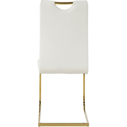 Modern Dining Chairs with Faux Leather Padded Seat Dining Living Room Chairs Upholstered Chair with gold Metal Legs Design for Kitchen, Living, Bedroom, Dining Room Side Chairs Set of 4