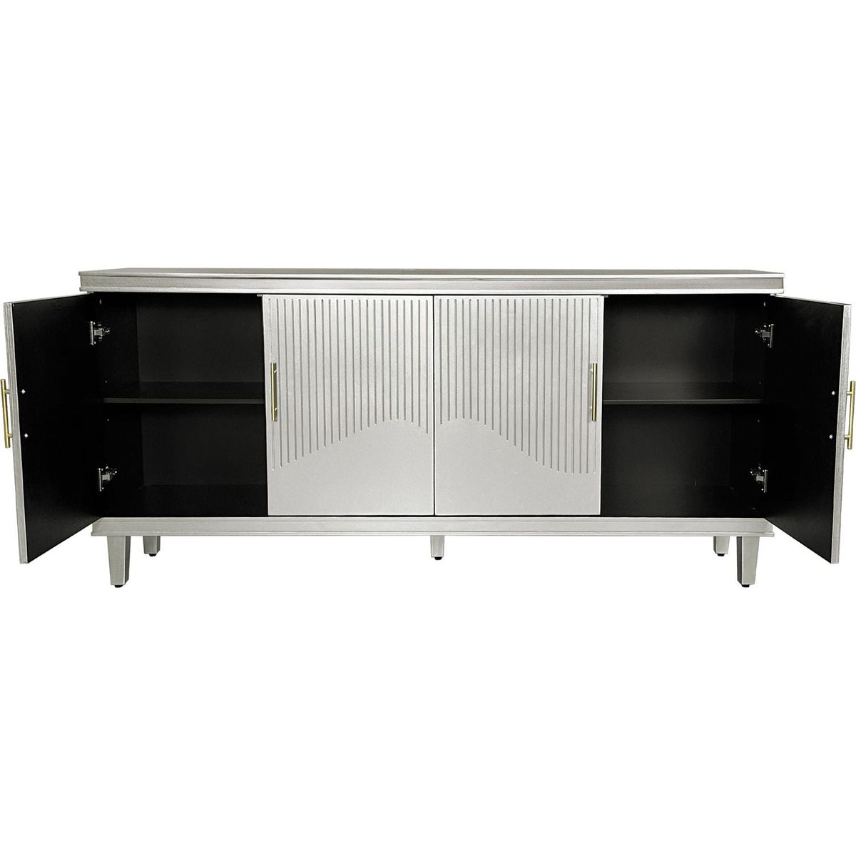 70.07"Large Size 4-Door Cabinet, Same as Living Room, Kitchen, Bedroom, Hallway (Champagne)