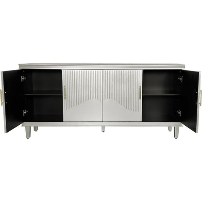 70.07"Large Size 4-Door Cabinet, Same as Living Room, Kitchen, Bedroom, Hallway (Champagne)