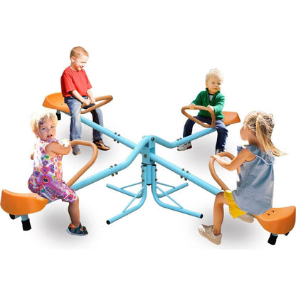 Outdoor Kids Spinning Seesaw Sit and Spin Teeter Totter Outdoor Playground Equipment Swivel Teeter Totter for Backyard