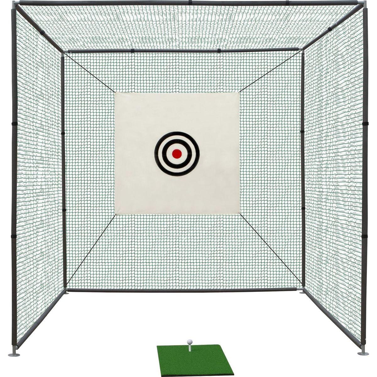 10X10X10FT Golf Practice Net Cage w/ Metal Frame Hitting Net Kit Indoor Outdoor