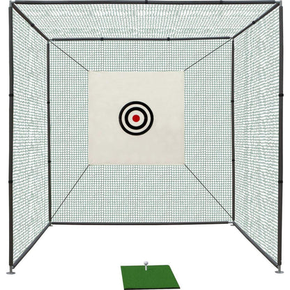 10X10X10FT Golf Practice Net Cage w/ Metal Frame Hitting Net Kit Indoor Outdoor