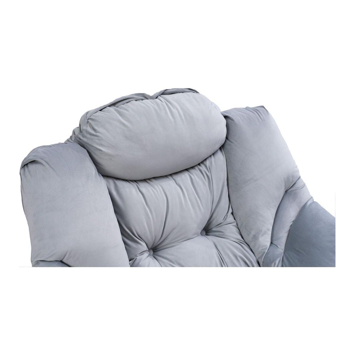 Living Room Chairs Modern Cotton Fabric Lazy Chair, Accent Contemporary Lounge Chair, Single Steel Frame Leisure Sofa Chair with Armrests and A Side Pocket (Light Gray02)