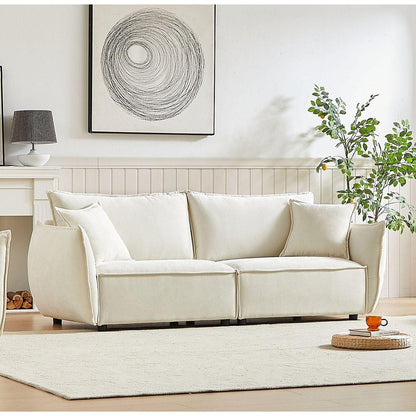 88" Modern Living Room Sectional, Wide Living Room Sectional, Stylish chenille Triple Sectional with Extra 2 Pillows, Thickly Padded Seat and Back and Armrests for Apartment, Living Room