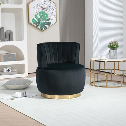 360 Degree Swivel Cuddle Barrel Accent Sofa Chairs, Round Armchairs with Wide Upholstered, Fluffy Velvet Fabric Chair for Living Room, Bedroom, Office, Waiting Rooms