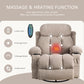 Swinging recliner massage heated sofa, with USB and 2 cup holders in side pockets, PackageA and B (Beige fabric)