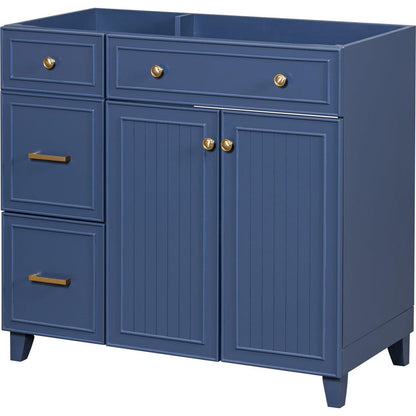 [Cabinet Only] 36" Blue Bathroom Vanity(Sink not included)