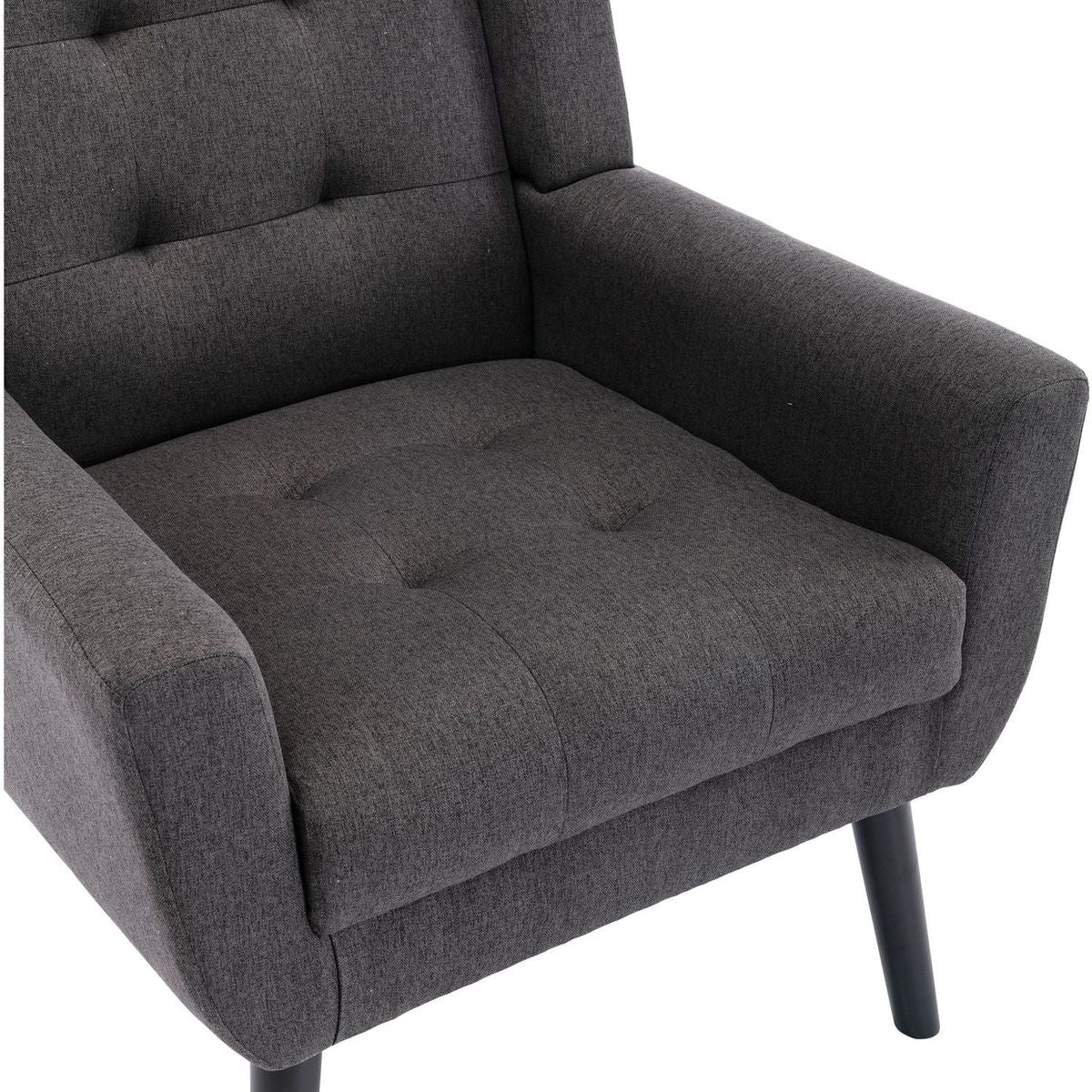 Modern Soft Linen Material Ergonomics Accent Chair Living Room Chair Bedroom Chair Home Chair With Black Legs For Indoor Home