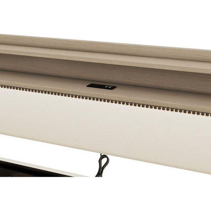 Twin Size Daybed with Storage Drawers, Upholstered Daybed with Charging Station and LED Lights, Beige