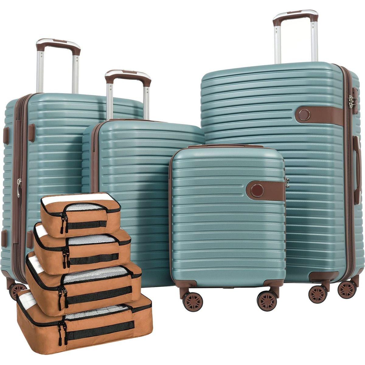 4 Piece Luggage Set Suitcase Set, ABS Hard Shell Lightweight Expandable Travel Luggage with 4 Packing Cubes, TSA Lock, Spinner Wheels for Men Women(16/20/24/28)
