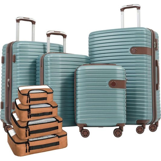 4 Piece Luggage Set Suitcase Set, ABS Hard Shell Lightweight Expandable Travel Luggage with 4 Packing Cubes, TSA Lock, Spinner Wheels for Men Women(16/20/24/28)