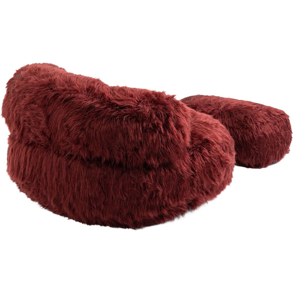 Bean Bag Chair Faux fur Lazy Sofa /Footstool Durable Comfort Lounger High Back Bean Bag Chair Couch for Adults and Kids, Indoor