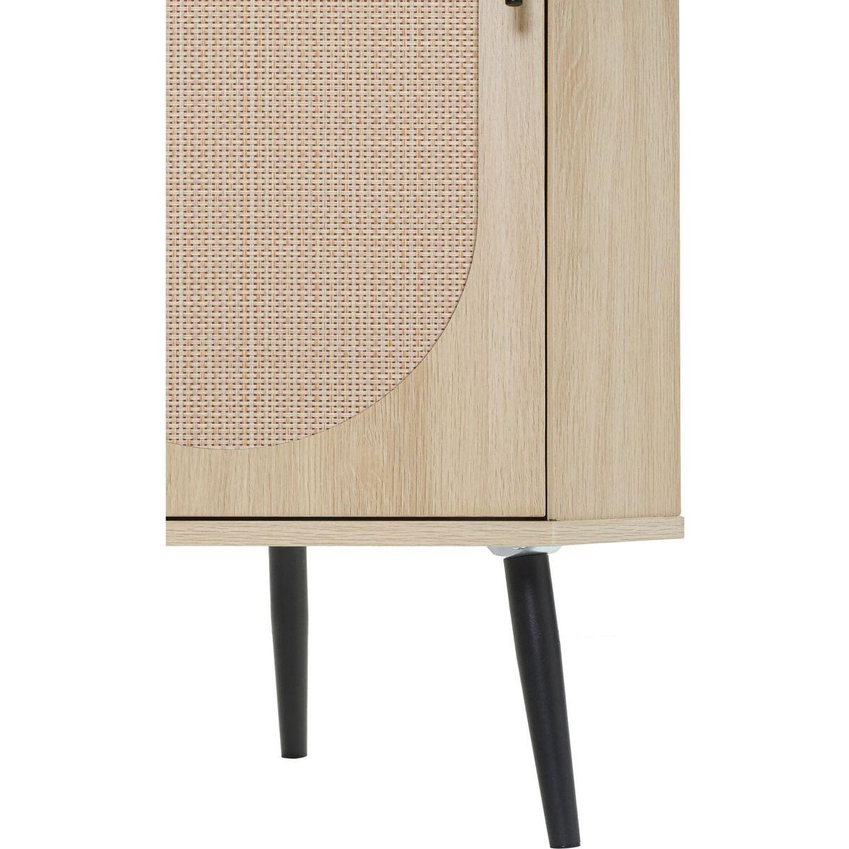 Corner cabinet, Rattan door,Freestanding Corner Tables For Small Spaces, Corner Shelf Stand For Living Room, Kitchen, Bathroom, Bedroom