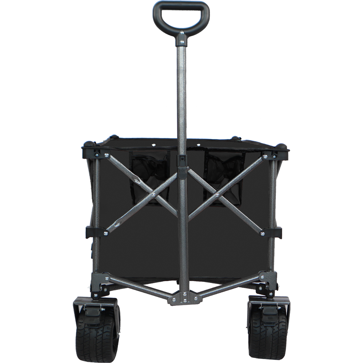 Collapsible Folding Wagon, Push Pull Foldable Beach Wagon Cart