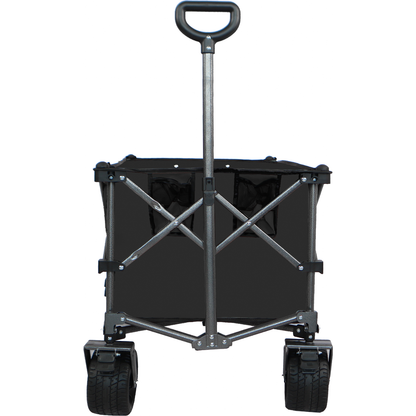 Collapsible Folding Wagon, Push Pull Foldable Beach Wagon Cart