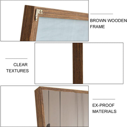 4rd generation packaging upgrade brown solid wood frame full body mirror, dressing mirror, decorative mirror, clothing store, floor standing mirror.